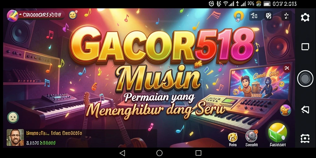 Tampilan gameplay interaktif GACOR518 dengan berbagai pilihan lagu.