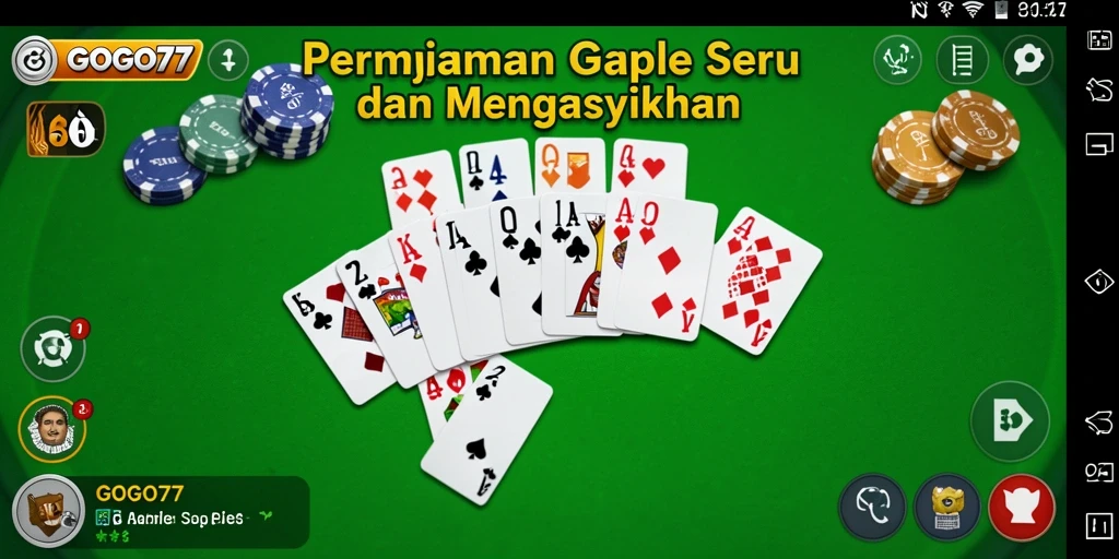 Tampilan permainan Gaple yang seru dan interaktif di GOGO77.