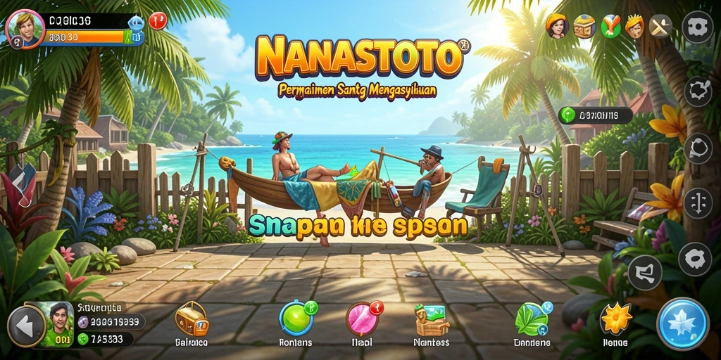Screenshot utama NANASTOTO menampilkan gameplay yang cerah dan interaktif.