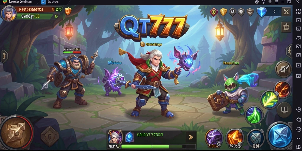 Screenshot utama QT777 menampilkan aksi mendebarkan dalam petualangan ARPG.