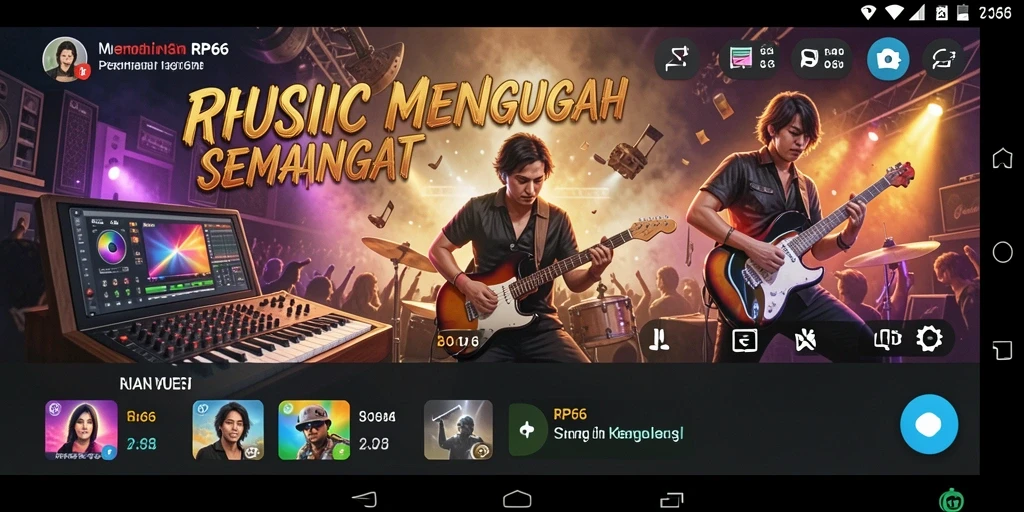 Tangkapan layar utama RP66 menunjukkan keseruan dalam bermain musik.